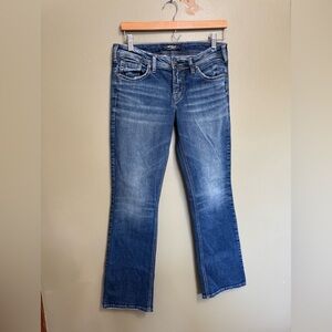 Silver Jeans Co. Suki mid-rise bootcut blue jeans, med wash, Size 28
